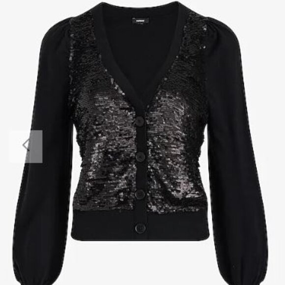 NWT Sequin Button Front Cardigan - size XS & Small - Picture 3 of 6
